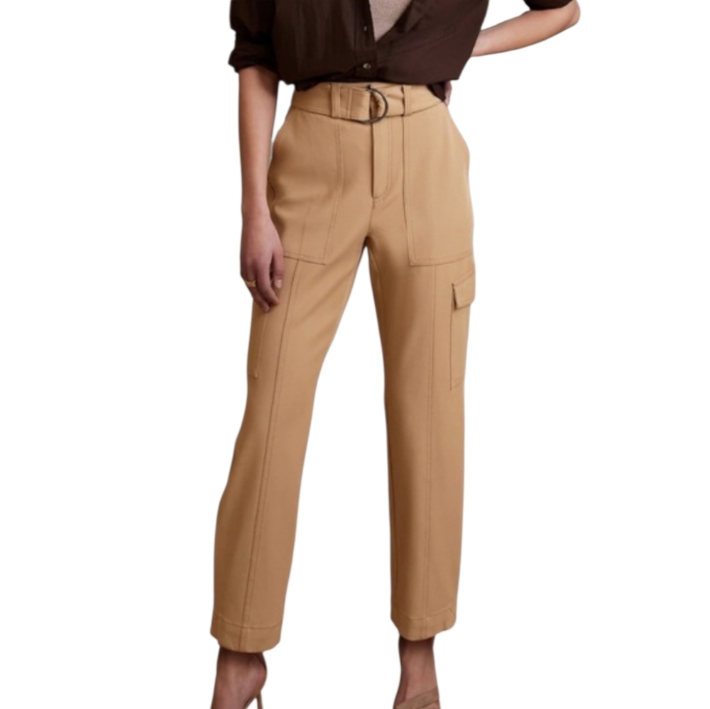 Banana Republic Slim Refined Stretch Cargo‎ Pant Women's 12 Tan